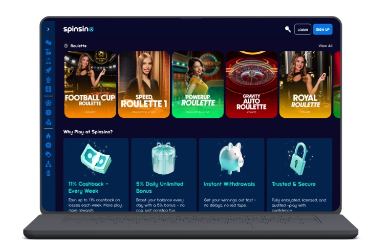 Spinsino Casino officiel side